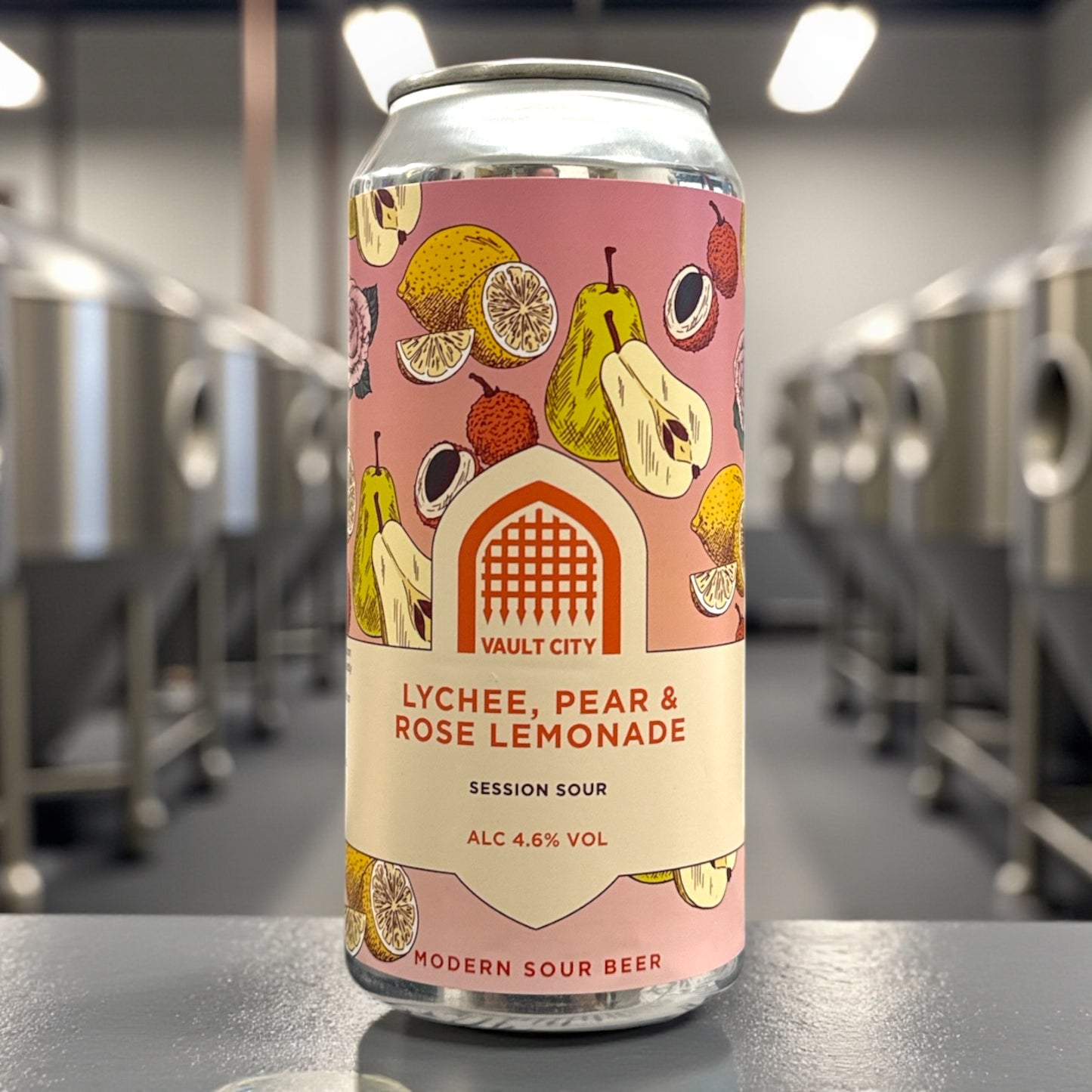 VAULT CITY LYCHEE PEAR & ROSE LEMONADE SESSION SOUR LATA 440ml