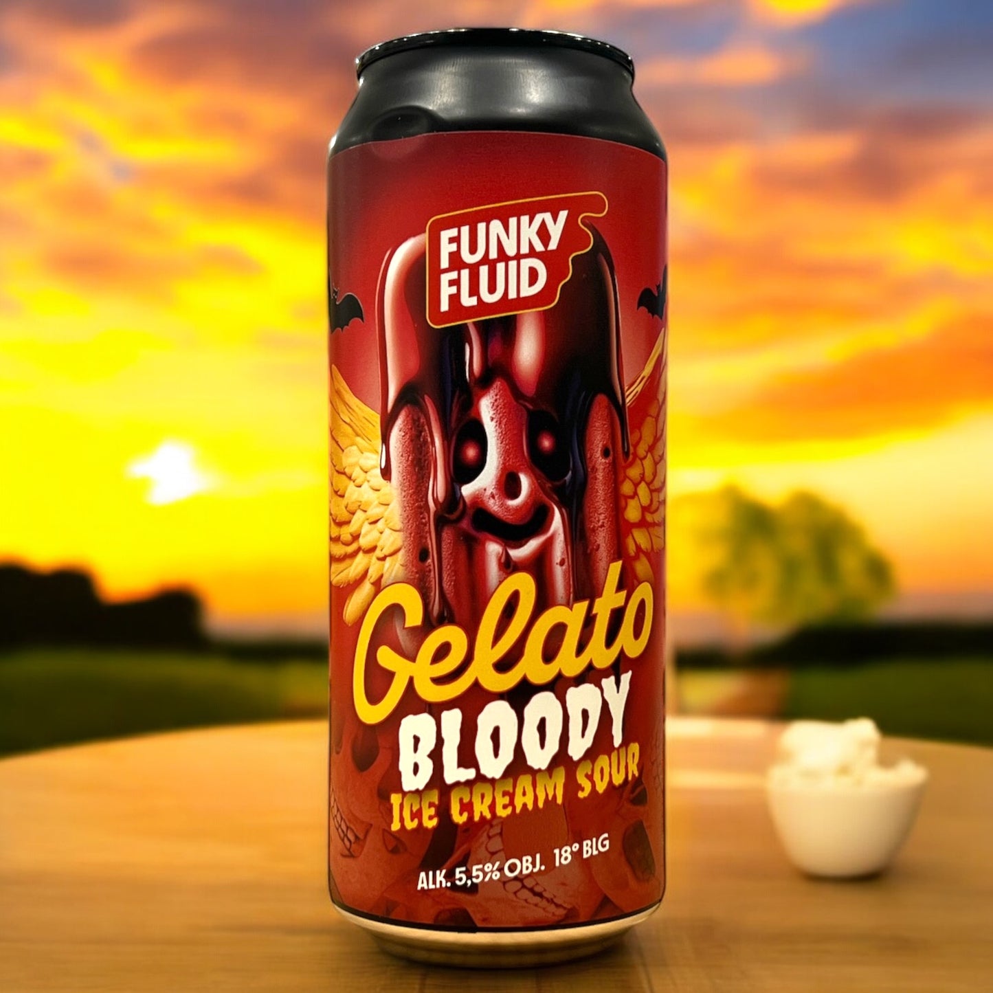 FUNKY FLUID GELATO BLOODY SOUR LATA 500 ML.