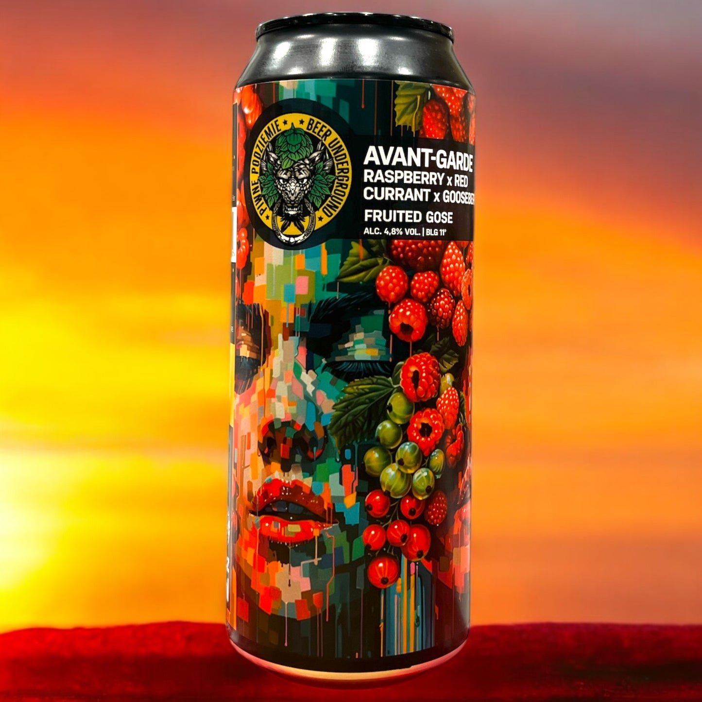 PIWNE PODZIEMIE. AVANT-GARDE. FRUITED GOSE. LATA 500 ML.