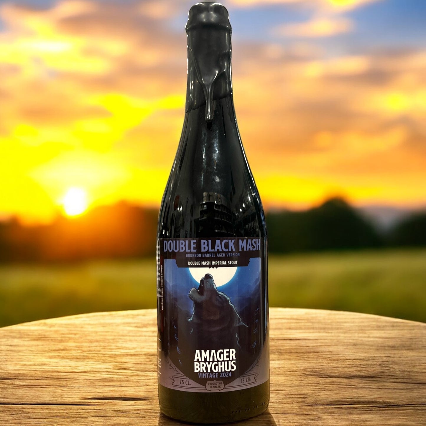 AMAGER BRYGHUS DOUBLE BLACK MASH IMPERIAL STOUT VERSION BOURBON BARREL AGED VINTAGE 2024 BOTELLA 750 ML.