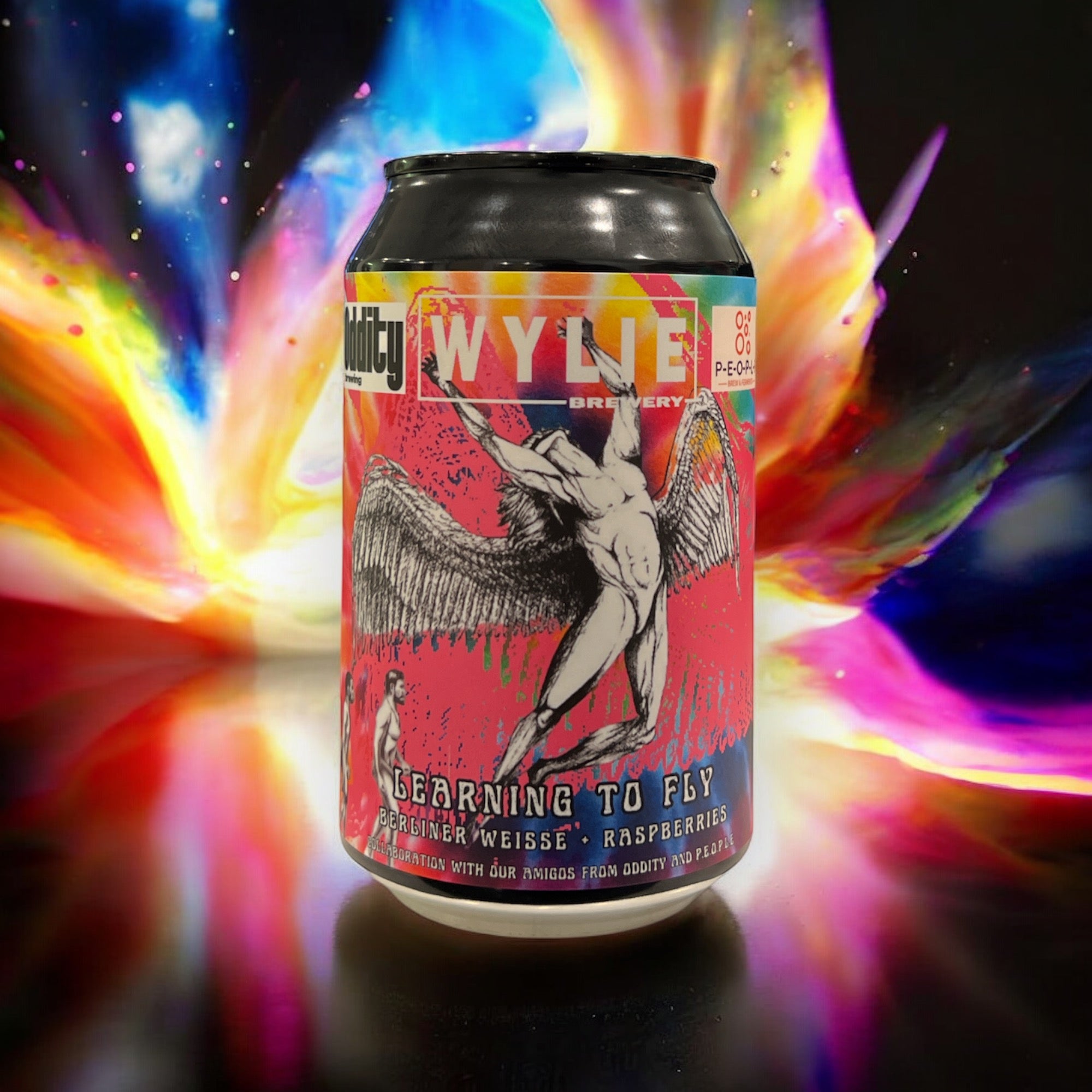 WYLIE W ODDITY LEARNYNG TO FLY BERLINER WEISSE RASPBERRIES SIN GLUTEN LATA 330 ml - Hidden Beers