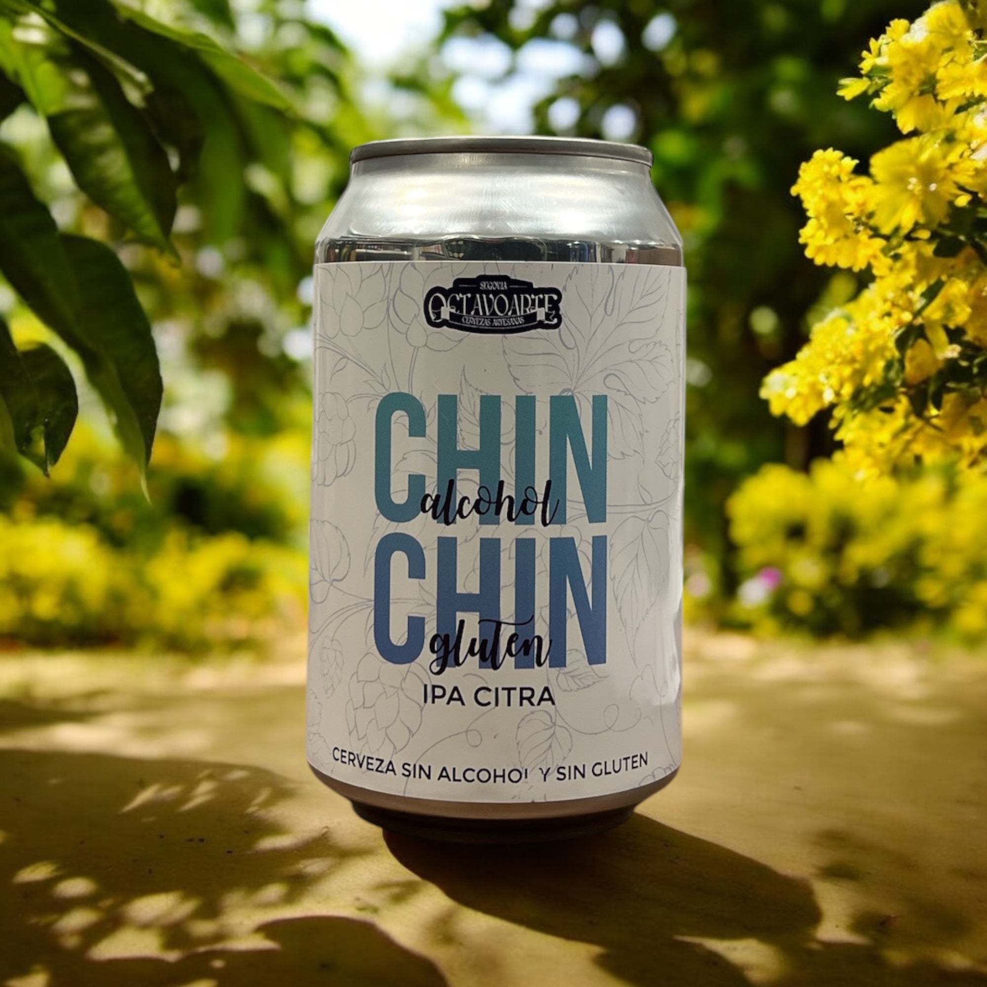 OCTAVO ARTE CHIN CHIN IPA SIN ALCOHOL SIN GLUTEN LATA 330 ml - Hidden Beers