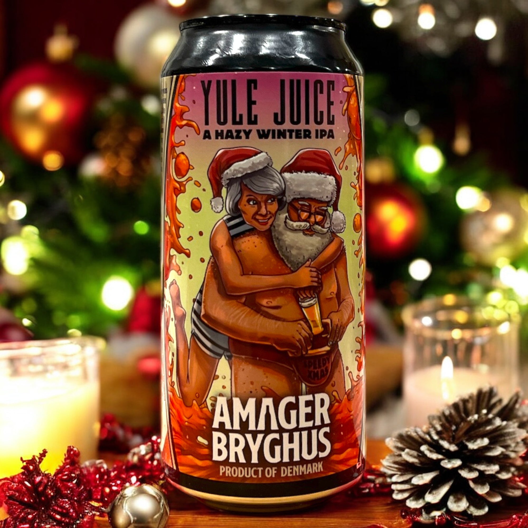 AMAGER BRYGHUS. YULE JUICE. HAZY WINTER IPA. LATA 440 ML. - Hidden Beers