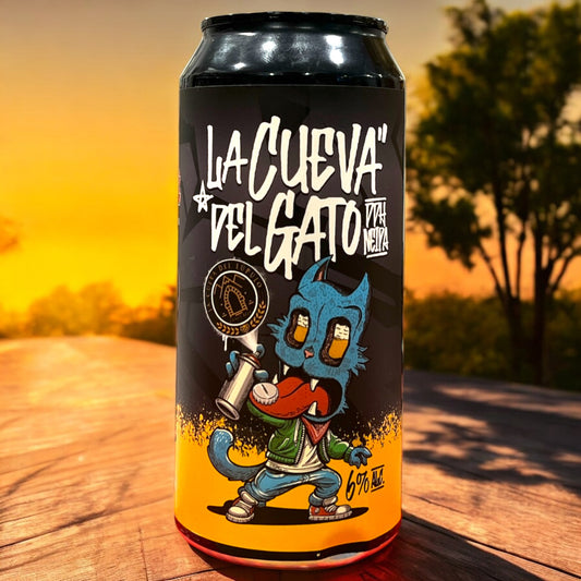 LA CUEVA DEL LUPULO W/ GATO CERVEZA . LA CUEVA DEL GATO. DDH NEIPA. LATA 440 ML.