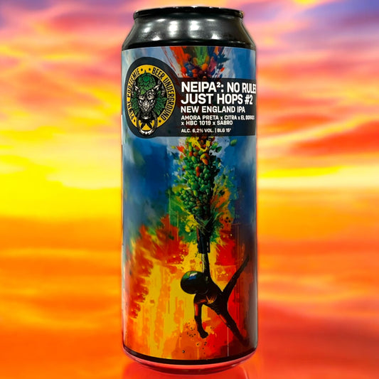 PIWNE PODZIEMIE. NO RULES. JUST HOPS #2. NEIPA. LATA 500 ML.