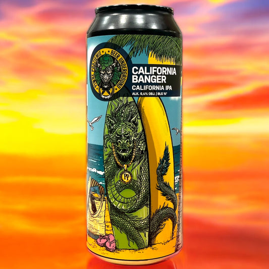 PIWNE PODZIEMIE. CALIFORNIA BANGER. CALIFORNIA IPA. LATA 500 ML.