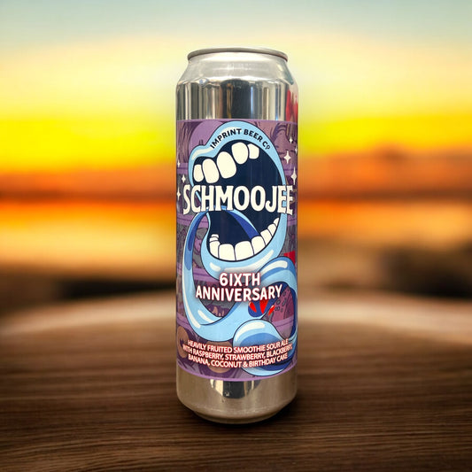 IMPRINT BEER SCHMOOJEE 6TO ANIVERSARY SMOOTHIE SOUR ALE LATA 568 ML.