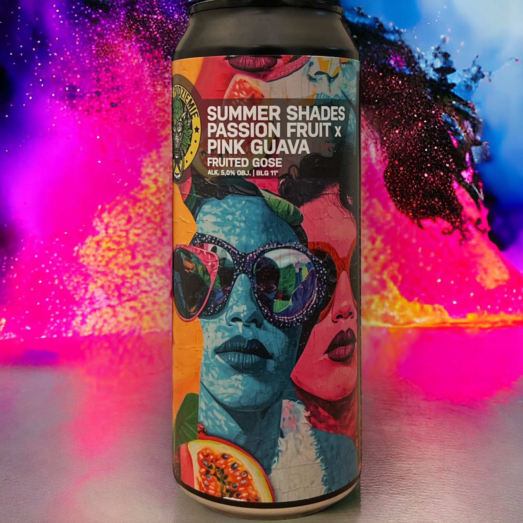 PIWNE PODZIEMIE SUMMER SHADES PASSION FRUIT X PINK GUAVA FRUITED GOSE 500ml - Hidden Beers