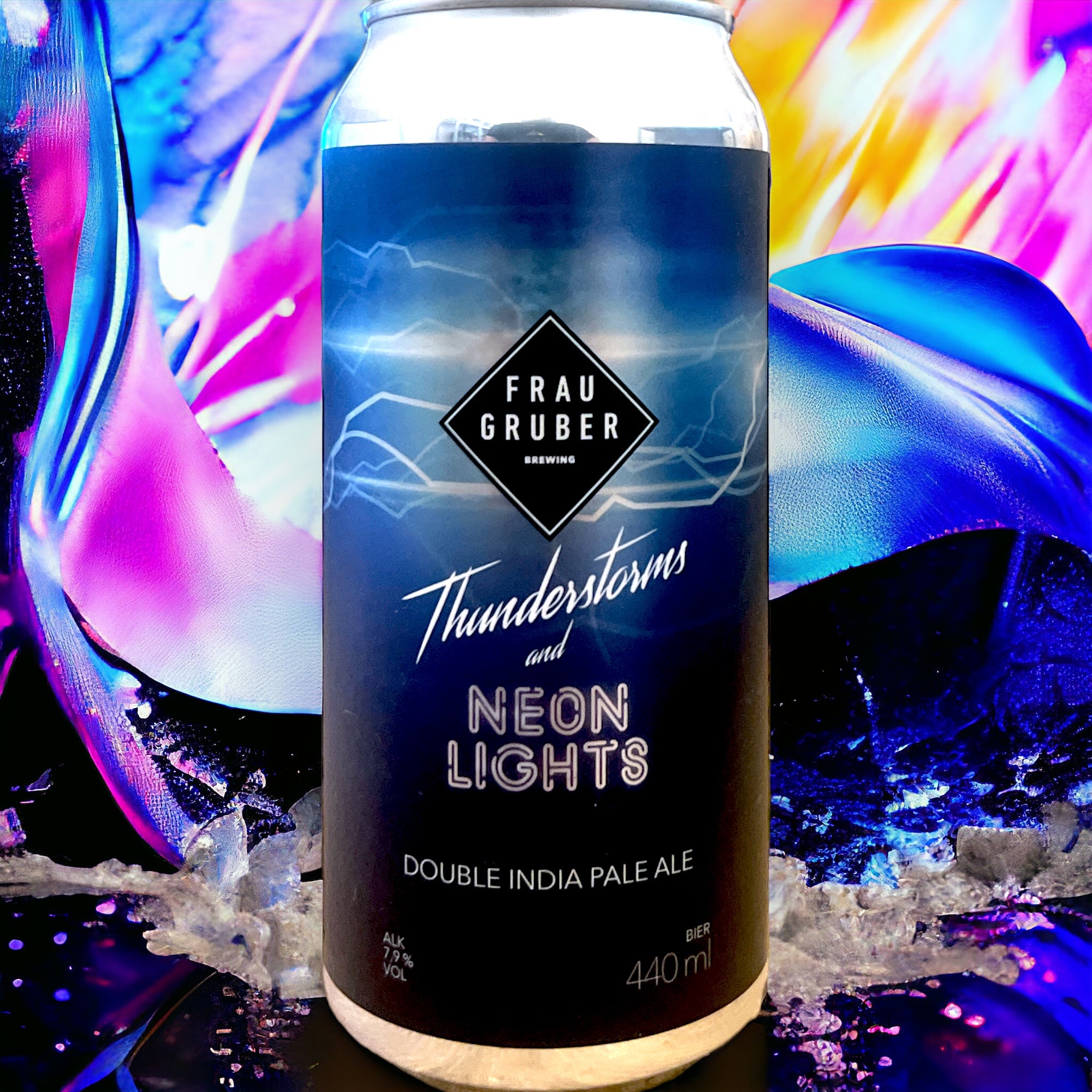 FRAU GRUBER THUNDERSTORM & NEON LIGHTS DOBLE IPA 440ml - Hidden Beers