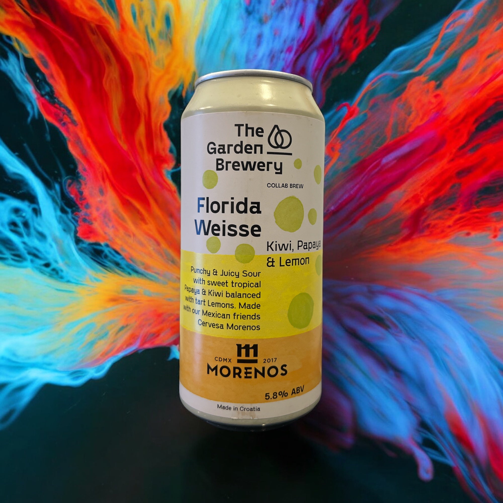 THE GARDEN W MORENOS  FLORIDA WEISSE KIWI PAPAYA & LEMON 440ml - Hidden Beers