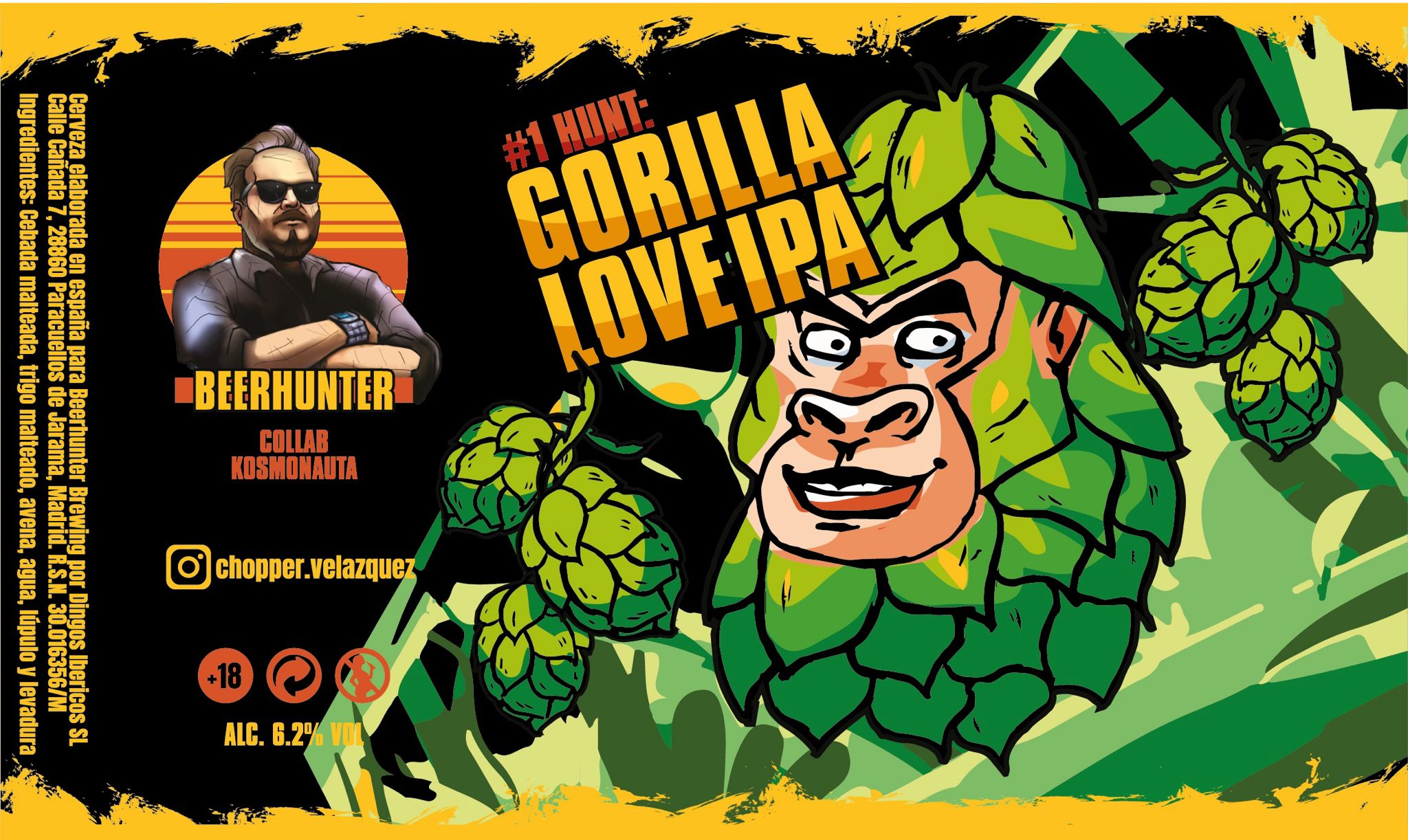 BEERHUTNER - GORILA LOVE IPA - 440ML - Hidden Beers